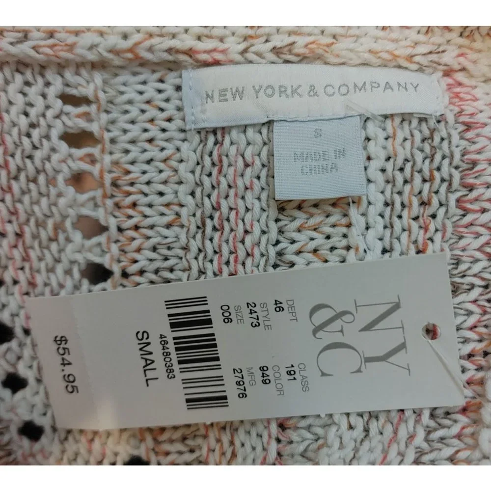 New York and Company Women's Lavender Crochet 1/2-Sleeve Pullover Size S - Picture 3 of 4